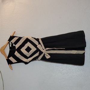 YA LOS ANGELES Contrast Stripe Tie Waist Dress S